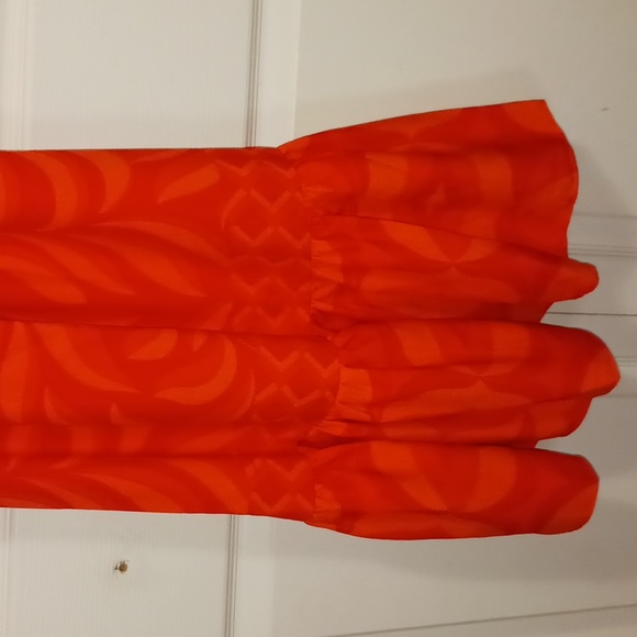 Taylor lined sun dress - mini halter tie - S - orange floral - Picture 5 of 10